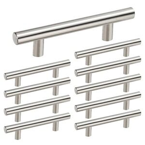 10 Pack Brushed Nickel Cabinet Pulls 3 Inch Hole Center 5 Inch Total T Bar